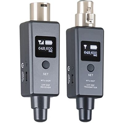 VBESTLIFE Adaptador de Micrófono Inalámbrico de 470-960 MHz con Antenas Duales Integradas, Receptor Transmisor XLR de Micrófono Inalámbrico Recargable para Mezclador de Sonido VBESTLIFE Adaptador de Micrófono Inalámbrico de 470-960 MHz con Antenas Duales Integradas, Receptor Transmisor XLR de Micrófono Inalámbrico Recargable para Mezclador de Sonido