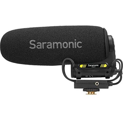 Saramonic Micrófono Profesional de Escopeta supercardioide en la cámara con Ganancia de 2 etapas, Filtro de Paso Alto de 150 Hz, Salida de Auriculares y batería de Iones de Litio de 150 Horas ( Saramonic Micrófono Profesional de Escopeta supercardioide en la cámara con Ganancia de 2 etapas, Filtro de Paso Alto de 150 Hz, Salida de Auriculares y batería de Iones de Litio de 150 Horas (