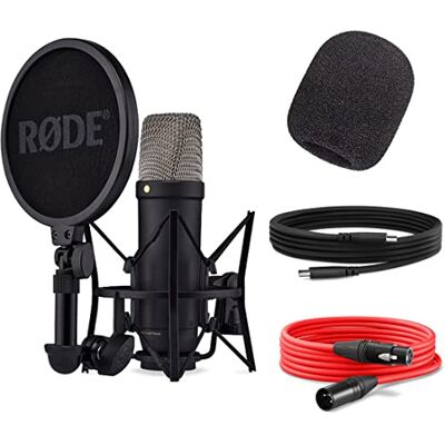 RØDE Rode NT1 5th Generation XLR USB Micrófono de estudio Negro + filtro keepdrum WS2 RØDE Rode NT1 5th Generation XLR USB Micrófono de estudio Negro + filtro keepdrum WS2