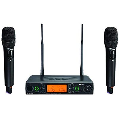 JTS UHF PLL Dual Channel Diversity Sistema de micrófono inalámbrico de mano con REMOSET y antena BNC JTS UHF PLL Dual Channel Diversity Sistema de micrófono inalámbrico de mano con REMOSET y antena BNC