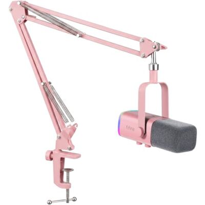 FIFINE XLR Streaming Micrófono Dinámico de Podcast, RGB Gaming Micrófono USB con Soporte Microfono per Ordenador PS4 PS5, para Podcast Estudio Podcasting Grabación Rosa FIFINE XLR Streaming Micrófono Dinámico de Podcast, RGB Gaming Micrófono USB con Soporte Microfono per Ordenador PS4 PS5, para Podcast Estudio Podcasting Grabación Rosa