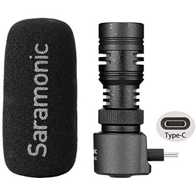 Saramonic Android CellPhone Typ-C Micrófono Shotgun con 3,5 mm Monitor Vlog, Cardioid Shotgun Mic (USB-C) Saramonic Android CellPhone Typ-C Micrófono Shotgun con 3,5 mm Monitor Vlog, Cardioid Shotgun Mic (USB-C)
