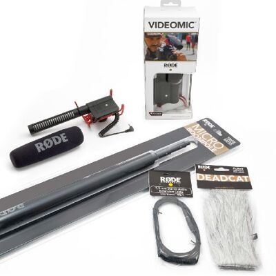 RØDE Rode VideoMic Kit de audio Esenciales para videocámara, negro RØDE Rode VideoMic Kit de audio Esenciales para videocámara, negro