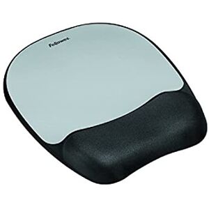 Fellowes Alfombrilla con reposamuñecas para ratón, Plata/Negro, 1 Fellowes Alfombrilla con reposamuñecas para ratón, Plata/Negro, 1