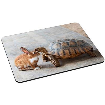 PEDEA 67007095 Alfombrilla de ratón (22 x 18 cm), diseño de Conejo y Tortuga PEDEA 67007095 Alfombrilla de ratón (22 x 18 cm), diseño de Conejo y Tortuga