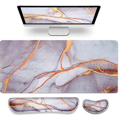 Gimars 3 en 1 Alfombrilla Ratón XXL Reposamuñecas Teclado & Ratón Ergonómico, 800x304mm Alfombrilla Escritorio, Mouse Pad Tapete Rato Espuma con Memoria Reposa Muñecas para Office Home, Gris Dorado Gimars 3 en 1 Alfombrilla Ratón XXL Reposamuñecas Teclado & Ratón Ergonómico, 800x304mm Alfombrilla Escritorio, Mouse Pad Tapete Rato Espuma con Memoria Reposa Muñecas para Office Home, Gris Dorado