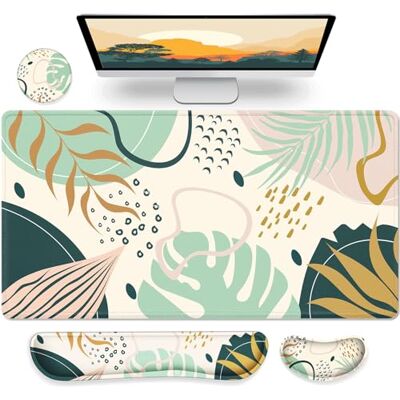 Gimars 4 en 1 Alfombrilla Ratón XXL Reposamuñecas Teclado & Ratón Ergonómico, 800x304mm Alfombrilla Escritorio, Mouse Pad Tapete Rato Espuma con Memoria Reposa Muñecas para Office Home, Morandi Azul Gimars 4 en 1 Alfombrilla Ratón XXL Reposamuñecas Teclado & Ratón Ergonómico, 800x304mm Alfombrilla Escritorio, Mouse Pad Tapete Rato Espuma con Memoria Reposa Muñecas para Office Home, Morandi Azul