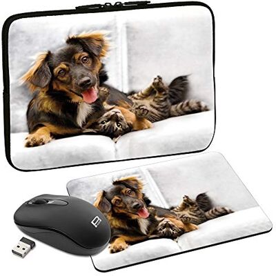 PEDEA Design 10 Bolsa para ratón, Alfombrilla y Perro, diseño de Gato PEDEA Design 10 Bolsa para ratón, Alfombrilla y Perro, diseño de Gato