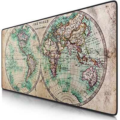 CSL-Computer CSL Alfombrilla de ratón de Gran tamaño 900 x 400mm Mouse Pad Gaming XXL – Precisión y Velocidad en Juegos Antideslizante, Resistente al Agua Superficie de Tejido – Motivo Mapamundi Antiguo CSL-Computer CSL Alfombrilla de ratón de Gran tamaño 900 x 400mm Mouse Pad Gaming XXL – Precisión y Velocidad en Juegos Antideslizante, Resistente al Agua Superficie de Tejido – Motivo Mapamundi Antiguo