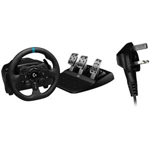 Logitech G923 Volante y Pedales de Carrera para PS5, PS4 y PC, UK Inglés Enchufe de alimentación, Tipo G Negro Logitech G923 Volante y Pedales de Carrera para PS5, PS4 y PC, UK Inglés Enchufe de alimentación, Tipo G Negro