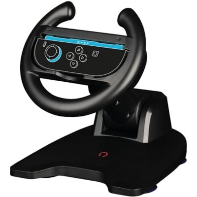 Konix Volante Racing Wheel para mando Joy-Con Nintendo Switch 2 Compatible con Mario Kart World Fijación con ventosa Negro Konix Volante Racing Wheel para mando Joy-Con Nintendo Switch 2 Compatible con Mario Kart World Fijación con ventosa Negro