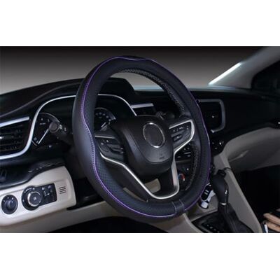 Mayco Bell Funda de Cuero de Microfibra para Volante pequeño (14 a 14.25 Pulgadas, Negro Morado) Mayco Bell Funda de Cuero de Microfibra para Volante pequeño (14 a 14.25 Pulgadas, Negro Morado)
