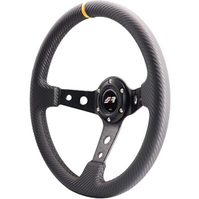 Simoni Racing Volante deportivo universal de piel de carbono Simoni Racing Volante deportivo universal de piel de carbono