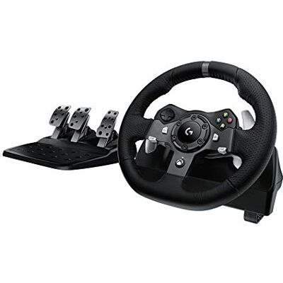 Logitech G920 Driving Force Racing Wheel and Floor Pedals, Force Feedback auténtico, palancas de cambio de acero inoxidable, volante recubierto para Xbox Series X S, Xbox One, PC, Mac Negro Logitech G920 Driving Force Racing Wheel and Floor Pedals, Force Feedback auténtico, palancas de cambio de acero inoxidable, volante recubierto para Xbox Series X S, Xbox One, PC, Mac Negro