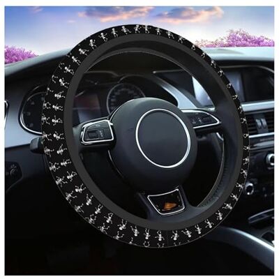 Swono Fundas para Volante de automóvil, diseño de Calavera, Dibujos Animados, Cuerpo de Esqueleto Bailando, Funda de Neopreno para Coche, Tela elástica, Transpirable, Universal, 15 Pulgadas, para Swono Fundas para Volante de automóvil, diseño de Calavera, Dibujos Animados, Cuerpo de Esqueleto Bailando, Funda de Neopreno para Coche, Tela elástica, Transpirable, Universal, 15 Pulgadas, para
