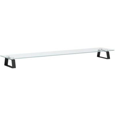 vidaXL Soporte de monitor vidrio templado y metal negro 100x20x8 cm vidaXL Soporte de monitor vidrio templado y metal negro 100x20x8 cm