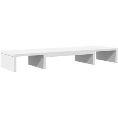 vidaXL Soporte elevador pantalla ajustable madera blanco 80x24x10,5 cm vidaXL Soporte elevador pantalla ajustable madera blanco 80x24x10,5 cm