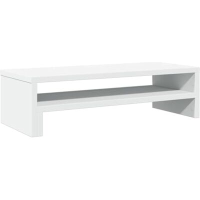 vidaXL Soporte de pantalla madera de ingeniería blanco 54x22x15 cm vidaXL Soporte de pantalla madera de ingeniería blanco 54x22x15 cm