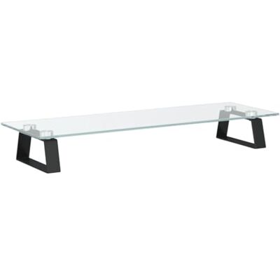 vidaXL Soporte de Monitor Vidrio Templado y Metal Negro 60x20x8 cm vidaXL Soporte de Monitor Vidrio Templado y Metal Negro 60x20x8 cm