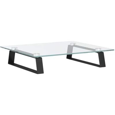 vidaXL Soporte de monitor vidrio templado y metal negro 40x35x8 cm vidaXL Soporte de monitor vidrio templado y metal negro 40x35x8 cm