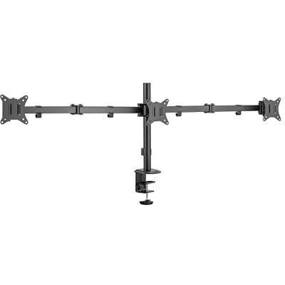 PureMounts Soporte de Monitor, para 3 Pantallas, 17 a 23 Pulgadas, Ajustable en Altura, inclinable, Giratorio, VESA 75 y 100, de sobremesa, Triple, Negro PureMounts Soporte de Monitor, para 3 Pantallas, 17 a 23 Pulgadas, Ajustable en Altura, inclinable, Giratorio, VESA 75 y 100, de sobremesa, Triple, Negro