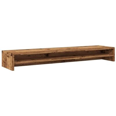 vidaXL Soporte mesa pantalla madera ingeniería envejecida 100x24x13 cm vidaXL Soporte mesa pantalla madera ingeniería envejecida 100x24x13 cm