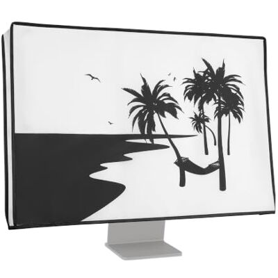 kwmobile Funda compatible con monitor Monitor de 24-26" Cubierta protectora textil para pantalla Palmeras en blanco y negro kwmobile Funda compatible con monitor Monitor de 24-26" Cubierta protectora textil para pantalla Palmeras en blanco y negro