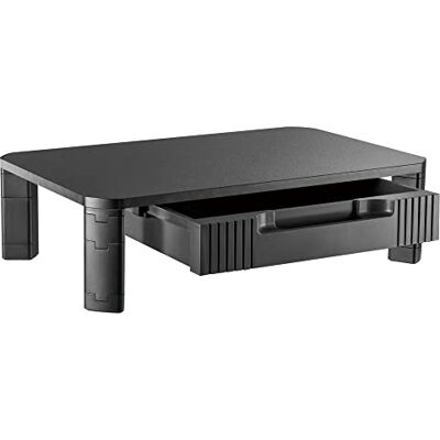 RICOO Soporte monitor escritorio con cajon 48 x 10 x 30 cm Elevador pantalla PC Negro RICOO Soporte monitor escritorio con cajon 48 x 10 x 30 cm Elevador pantalla PC Negro