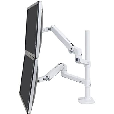 Ergotron LX Dual Stacking Arm Tall Pole Soporte de Escritorio para 2 Pantallas LCD Aluminio Blanco Tamaño de Pantalla: hasta 40 Ergotron LX Dual Stacking Arm Tall Pole Soporte de Escritorio para 2 Pantallas LCD Aluminio Blanco Tamaño de Pantalla: hasta 40