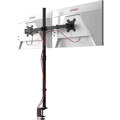 Duronic DMT152 BK Brazo para 2 Monitores, 100 cm de Altura, Ajustable Para 2 Pantallas de 13 a 27" y 8 kg de Capacidad, Cabezal, VESA 75 y 100 Giratorio e Inclinable +90 °- 35 °, Brazo Duronic DMT152 BK Brazo para 2 Monitores, 100 cm de Altura, Ajustable Para 2 Pantallas de 13 a 27" y 8 kg de Capacidad, Cabezal, VESA 75 y 100 Giratorio e Inclinable +90 °- 35 °, Brazo