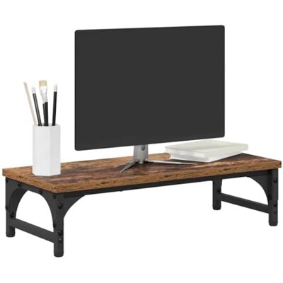 vidaXL Soporte para Monitor Madera envejecida 55 x 23 x 14 cm vidaXL Soporte para Monitor Madera envejecida 55 x 23 x 14 cm