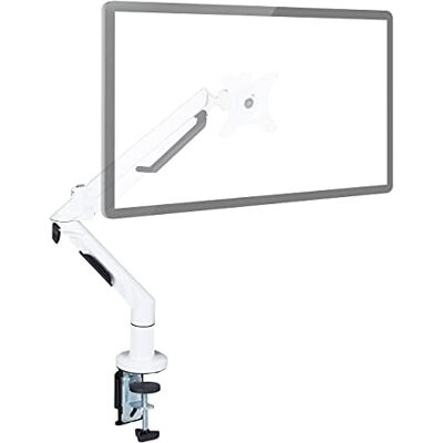 Relaxdays Soporte Monitor Brazo, Base Pantalla Escritorio, 17-36", VESA 75/100, Ajustable, Inclinable, Pivotante, Blanco Relaxdays Soporte Monitor Brazo, Base Pantalla Escritorio, 17-36", VESA 75/100, Ajustable, Inclinable, Pivotante, Blanco