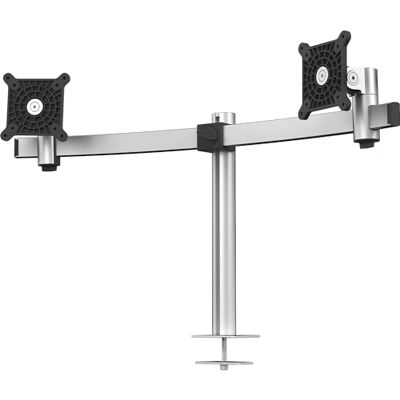 Durable Soporte para 2 monitores Pro con alimentación de mesa, para pantallas VESA de 21-27", giratorio en 360°, inclinable, ajustable en altura, 508623, plata Durable Soporte para 2 monitores Pro con alimentación de mesa, para pantallas VESA de 21-27", giratorio en 360°, inclinable, ajustable en altura, 508623, plata