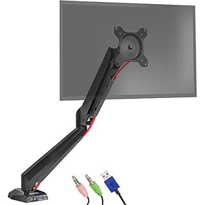 Duronic DMUSB5X1 Brazo con Muelle de Gas para Monitor de 15-27" hasta 8kg Entrada USB y Entrada para Auriculares y Micrófono, Altura ajustable Rotación horizontal y Gestion de cableado Duronic DMUSB5X1 Brazo con Muelle de Gas para Monitor de 15-27" hasta 8kg Entrada USB y Entrada para Auriculares y Micrófono, Altura ajustable Rotación horizontal y Gestion de cableado
