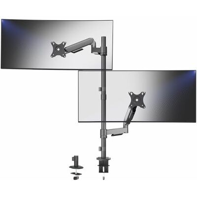 VIVO Soporte de Brazo neumático Doble Extra Alto para Pantallas de hasta 32 Pulgadas, Soporte VESA articulado VIVO Soporte de Brazo neumático Doble Extra Alto para Pantallas de hasta 32 Pulgadas, Soporte VESA articulado