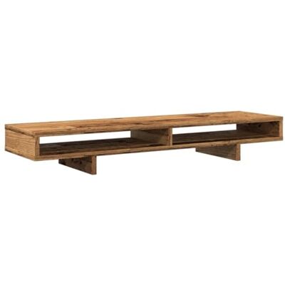 vidaXL Soporte de pantalla madera ingeniería envejecida 100x27x15 cm vidaXL Soporte de pantalla madera ingeniería envejecida 100x27x15 cm