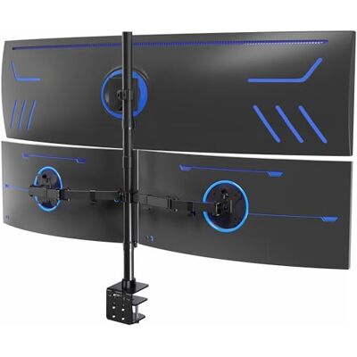 VIVO Soporte de Escritorio Extra Alto para Monitor Triple para ultraanchos de hasta 49 Pulgadas en el Soporte Central y Pantallas de 27 Pulgadas en Soportes Laterales, soporta hasta 44 Libras, Negro VIVO Soporte de Escritorio Extra Alto para Monitor Triple para ultraanchos de hasta 49 Pulgadas en el Soporte Central y Pantallas de 27 Pulgadas en Soportes Laterales, soporta hasta 44 Libras, Negro