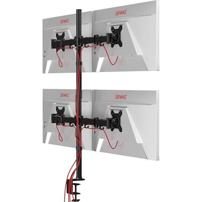 Duronic DMT254 BK Brazo para Monitor para 4 Pantallas de 13-32", hasta 8kg 4 Brazos Extensible hasta 33 cm Cada, Altura 100 cm, Cabezal VESA 75 y 100 Ajustable Giratorio Inclinable Duronic DMT254 BK Brazo para Monitor para 4 Pantallas de 13-32", hasta 8kg 4 Brazos Extensible hasta 33 cm Cada, Altura 100 cm, Cabezal VESA 75 y 100 Ajustable Giratorio Inclinable