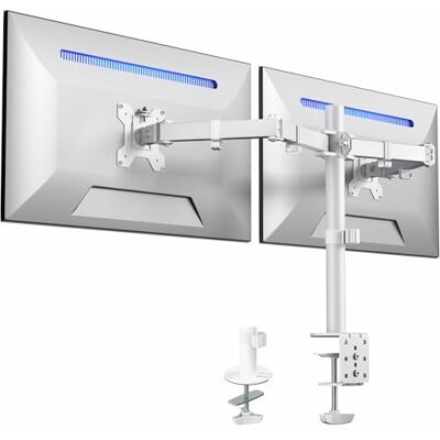 VIVO Soporte de Escritorio para Monitor Dual, Soporte Totalmente Ajustable, se Adapta a 2 Pantallas LED LCD de hasta 32 Pulgadas, Blanco, STAND-V032W VIVO Soporte de Escritorio para Monitor Dual, Soporte Totalmente Ajustable, se Adapta a 2 Pantallas LED LCD de hasta 32 Pulgadas, Blanco, STAND-V032W