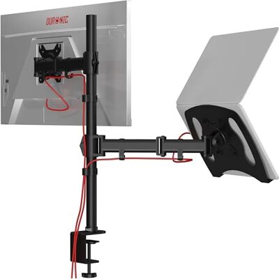 Duronic DM25L1X1 BK Brazo para Monitor de 13" a 27" de hasta 8 Kg, 60 cm Plataforma suplementaria para portátil o Teclado, Cabezal VESA 75 y 100 Inclinable y Rotatorio, Soporte Color Negro Duronic DM25L1X1 BK Brazo para Monitor de 13" a 27" de hasta 8 Kg, 60 cm Plataforma suplementaria para portátil o Teclado, Cabezal VESA 75 y 100 Inclinable y Rotatorio, Soporte Color Negro