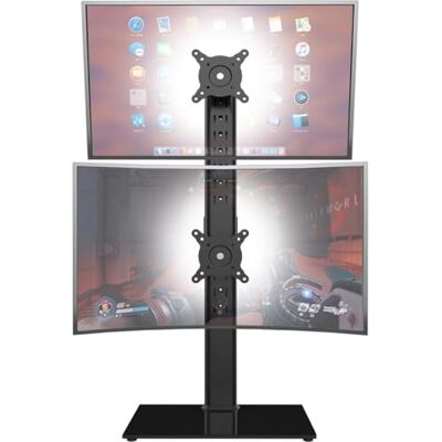Hemudu Soporte para Monitor Doble (Vertical, apilable, se Adapta a Dos Pantallas de 13 a 34 Pulgadas con Giro, inclinación, Altura Ajustable, soporta una (1) Pantalla de hasta 20 kg, Hemudu Soporte para Monitor Doble (Vertical, apilable, se Adapta a Dos Pantallas de 13 a 34 Pulgadas con Giro, inclinación, Altura Ajustable, soporta una (1) Pantalla de hasta 20 kg,