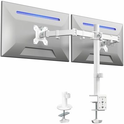 VIVO STAND-V002W Soporte de Escritorio para Monitor LCD LED de 13 a 27 Pulgadas con Abrazadera en C y Ojal atornillado, Brazos Totalmente Ajustables para 2 Pantallas, Color Blanco VIVO STAND-V002W Soporte de Escritorio para Monitor LCD LED de 13 a 27 Pulgadas con Abrazadera en C y Ojal atornillado, Brazos Totalmente Ajustables para 2 Pantallas, Color Blanco