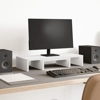 vidaXL Soporte para pantalla ajustable madera blanco 60x24x10,5 cm vidaXL Soporte para pantalla ajustable madera blanco 60x24x10,5 cm