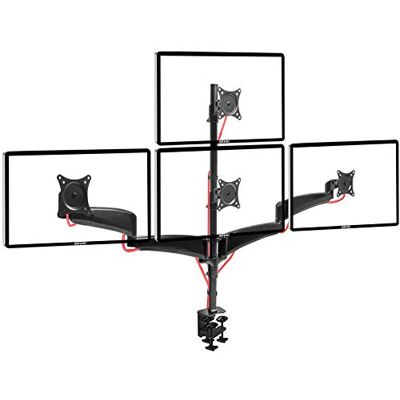 Duronic DM453VX1 Brazo para Monitor de 13" a 27", Inclinable -90°+85° Para 4 Pantallas de 6 kg Máx, Altura Ajustable de 80 cm Giratorio y 78 cm Cada Brazo, Soporte para 4 Pantallas TV LED Duronic DM453VX1 Brazo para Monitor de 13" a 27", Inclinable -90°+85° Para 4 Pantallas de 6 kg Máx, Altura Ajustable de 80 cm Giratorio y 78 cm Cada Brazo, Soporte para 4 Pantallas TV LED