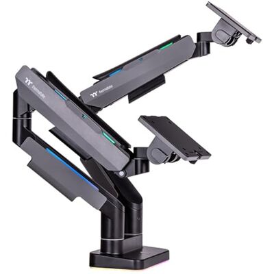 Thermaltake Monitor Brazo Dual RGB Negro Thermaltake Monitor Brazo Dual RGB Negro