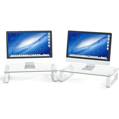 Hemudu Dos Soporte para Monitor Vidrio Templado Elevador Claro HD02T-201P Hemudu Dos Soporte para Monitor Vidrio Templado Elevador Claro HD02T-201P