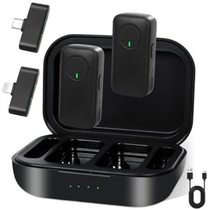 VINATO Micrófono Inalámbrico con 2 Receptores y 2 Transmisores, Compatible con Android/iPhone/iPad/MacBook para Grabación de Audio Estable VINATO Micrófono Inalámbrico con 2 Receptores y 2 Transmisores, Compatible con Android/iPhone/iPad/MacBook para Grabación de Audio Estable