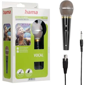 Hama Micrófono Dinámico Profesional de Mano para Karaoke y Voz, Ideal para Discursos y Eventos Negro Hama Micrófono Dinámico Profesional de Mano para Karaoke y Voz, Ideal para Discursos y Eventos Negro