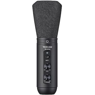 Tascam Micrófono de difusión USB con salida de auriculares Tascam Micrófono de difusión USB con salida de auriculares