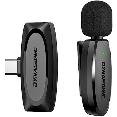 Micrófono Inalámbrico DYNASONIC DM-Pro 02 - Profesional, Android Tipo C, 2a Generación Micrófono Inalámbrico DYNASONIC DM-Pro 02 - Profesional, Android Tipo C, 2a Generación
